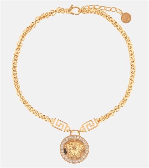 versace necklace with swarovski|Icon Medusa necklace in gold .